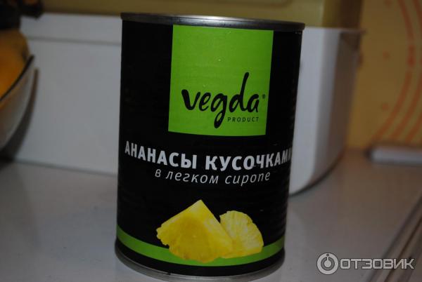 Ананасы кусочками в легком сиропе Vegda Product фото