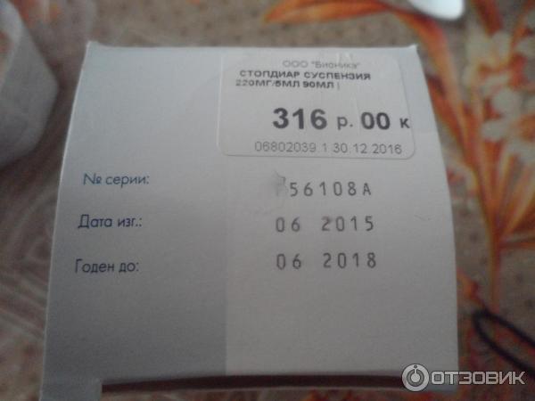 Суспензия Gedeon Richter Стопдиар фото