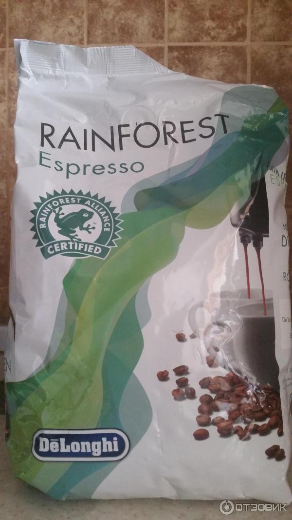 Кофе в зернах DeLonghi Espresso Rainforest фото