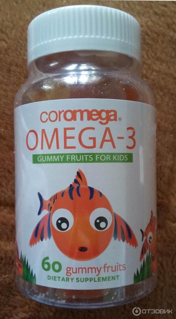 Фруктовые жевательные конфеты для детей Coromega Gummy Fruit Omega 3 фото