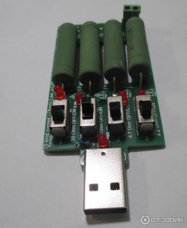 USB резисторная нагрузка 4 резистора с выключателями