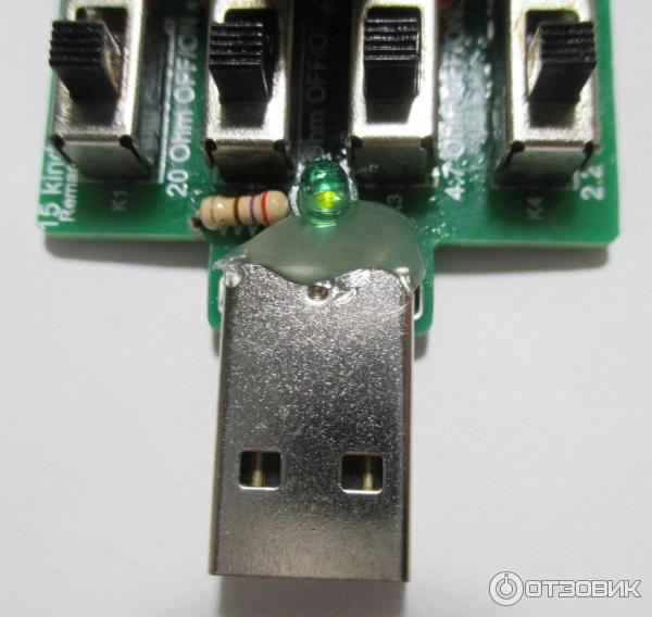 USB резисторная нагрузка 4 резистора с выключателями