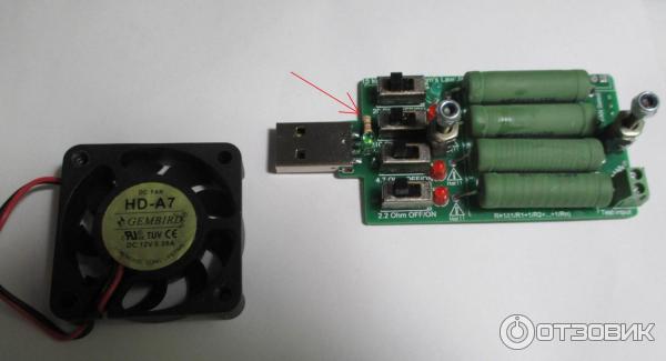 USB резисторная нагрузка 4 резистора с выключателями