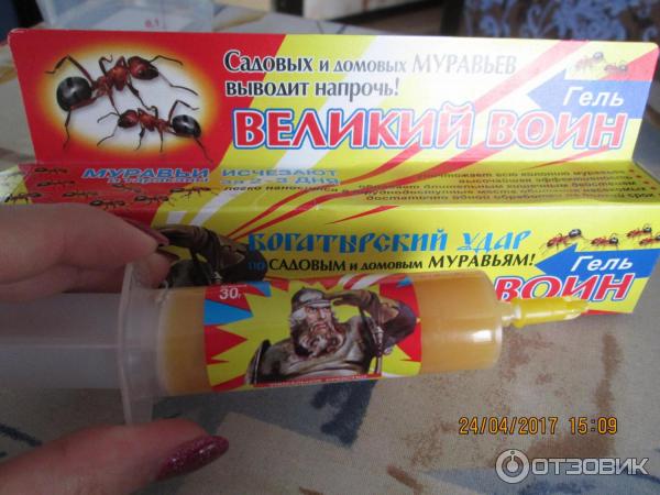 Гель против тараканов и муравьев Великий воин фото