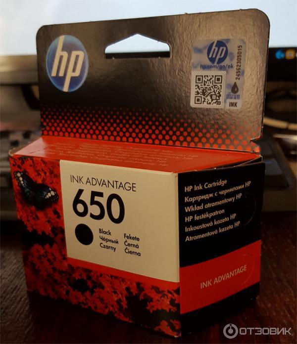 Черный картридж HP 650 фото