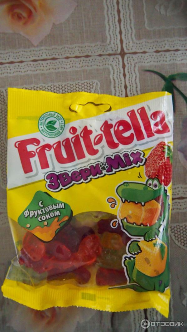 Жевательный мармелад Fruit-tella Звери Mix с фруктовым соком фото