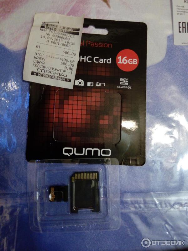 Карта памяти Qumo microSD 16 GB HC I class 10 фото