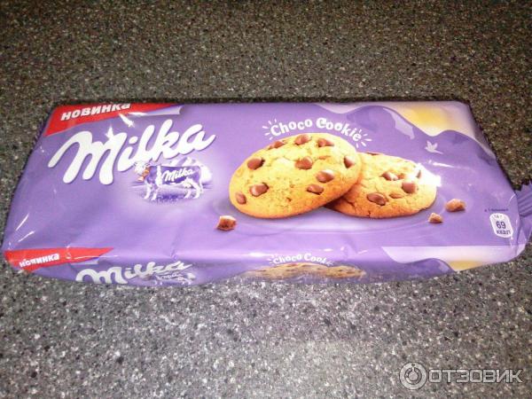 Печенье Milka Choco cookies с кусочками молочного шоколада фото