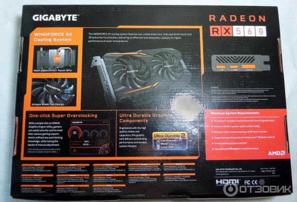 Видеокарта Gigabyte Gaming OC Radeon RX560 4G фото