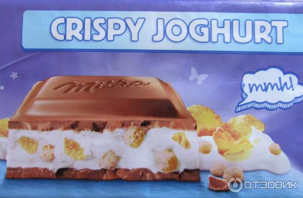 Молочный шоколад Milka Crispy joghurt с йогуртной начинкой фото