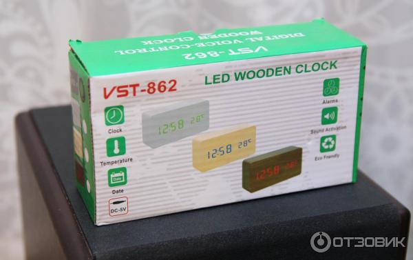 Деревянные часы VST 862 Led Wooden Clock фото