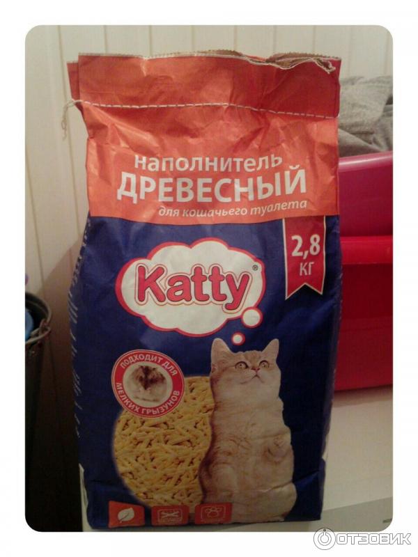 Древесный наполнитель для кошачьего туалета katty