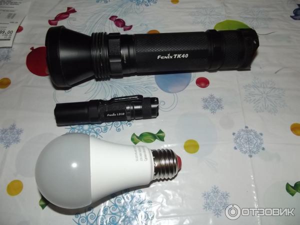 Фонарь Fenix TK40 сравнение размера