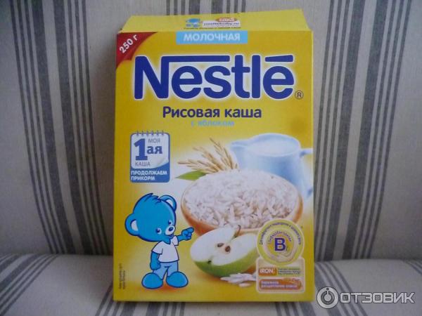 Каша Nestle рисовая с яблоком молочная фото