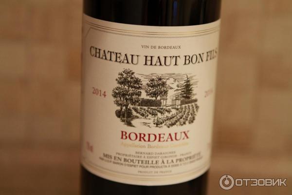 Вино красное сухое CHATEAU HAUT BON FILS Bordeaux фото