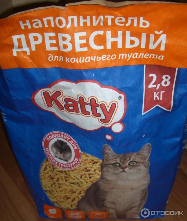 Древесный наполнитель для кошачьего туалета katty