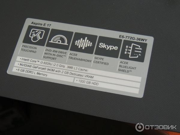 Ноутбук Acer Aspire E17 фото