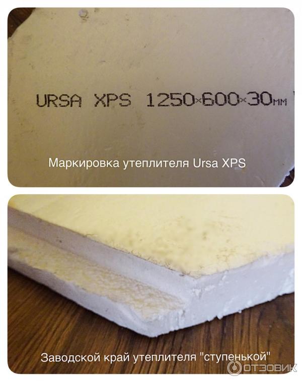 Внешний вид и маркировка листов утеплителя ursa xps