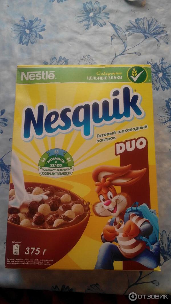 Готовый завтрак Nesquik Duo Nestle в коробке фото