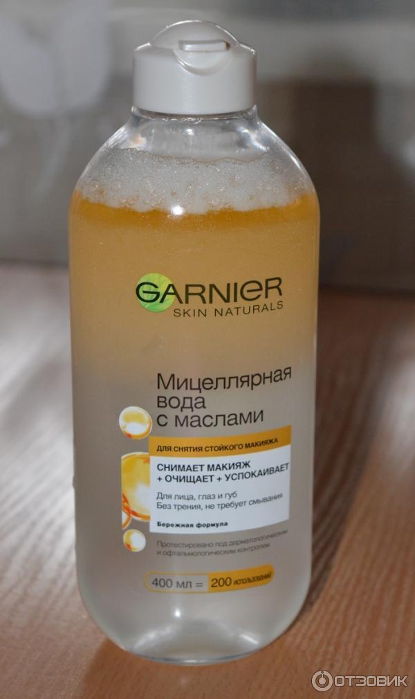 Мицеллярная вода с маслами Garnier Skin Naturals для снятия стойкого макияжа фото