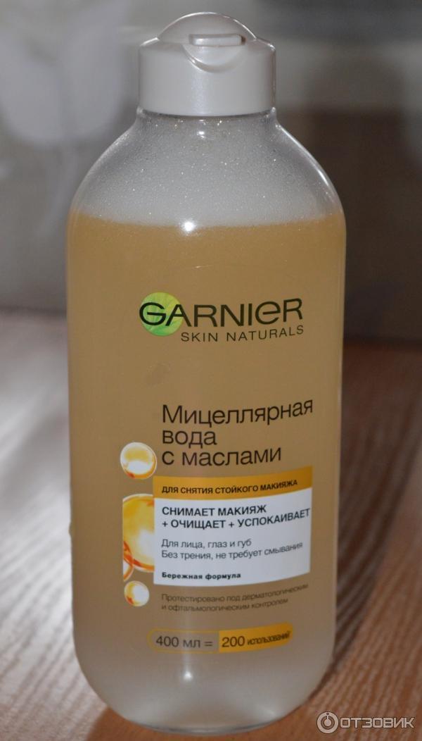 Мицеллярная вода с маслами Garnier Skin Naturals для снятия стойкого макияжа фото