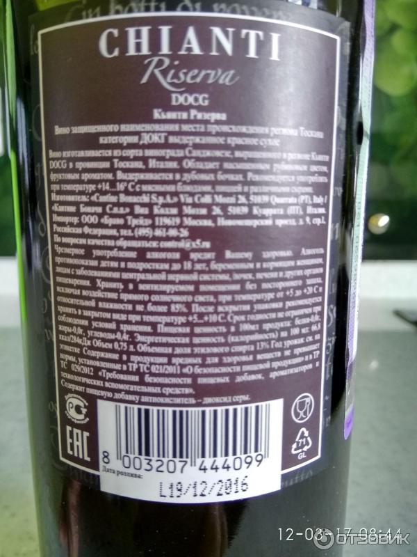 Вино красное сухое Chianti Bonacchi Riserva