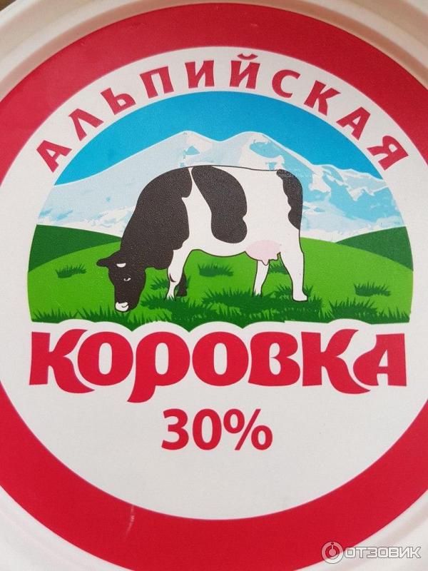 Сметана Альпийская коровка 30% фото