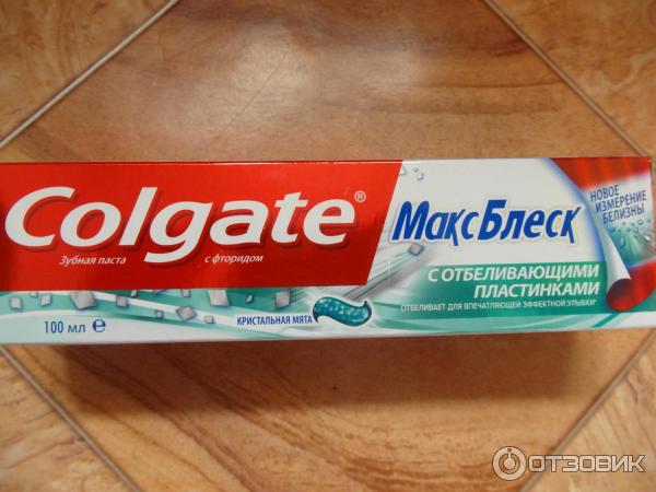 Зубная паста Colgate Макс Блеск с отбеливающими пластинками фото