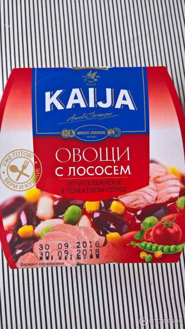 Рыбные консервы Kaija Лосось с овощами по-итальянски в томатном соусе фото