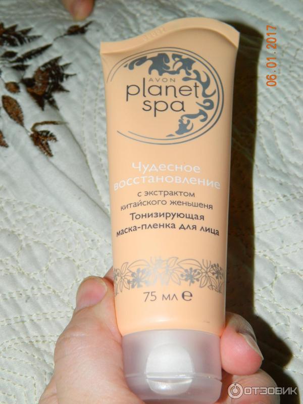 Тонизирующая маска-пленка для лица с экстрактом китайского женьшеня Avon Planet Spa Чудесное восстановление фото