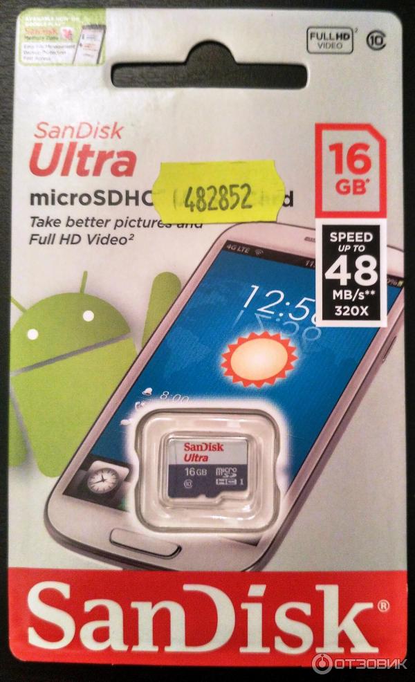 Карта памяти SanDisk Ultra microSDHC 16Gb Class10 фото