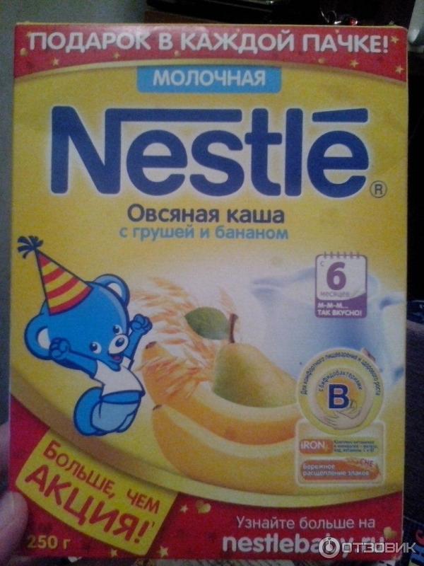 Молочная каша Nestle овсяная с грушей и бананом фото