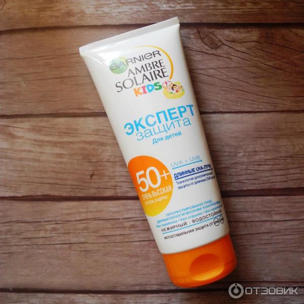 Солнцезащитный крем Garnier ambre solaire kids аква-крем SPF 50 фото