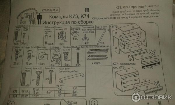 Комод милан инструкция по сборке