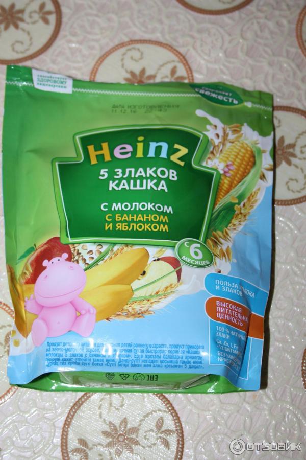 Каша Heinz 5 злаков с молоком, банан и яблоко