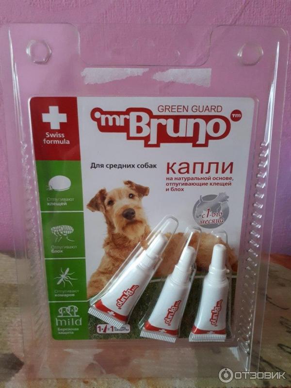 Отзыв о Капли от блох и клещей для средних собак Mr. Bruno | Лучше ...