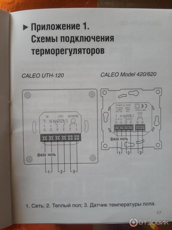 Встраиваемый терморегулятор для теплого пола Caleo UTH-620