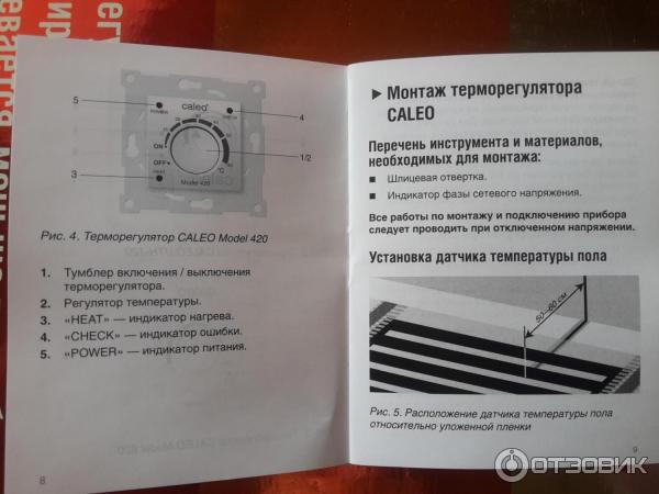 Встраиваемый терморегулятор для теплого пола Caleo UTH-620