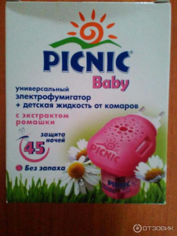 Электрофумигатор и жидкость от комаров с экстрактом ромашки Picnic Baby фото