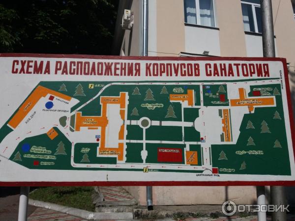 Схема расположения санаториев в железноводске