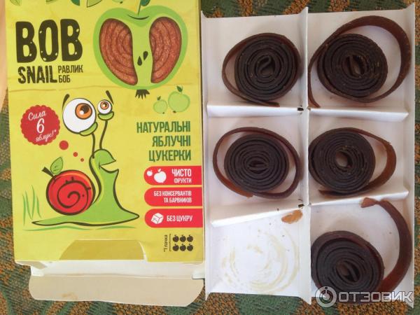 Натуральные яблочные конфеты Эко Снек Bob snail фото