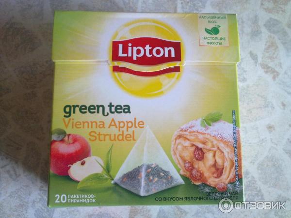 Чай зеленый Lipton со вкусом яблочного штруделя фото