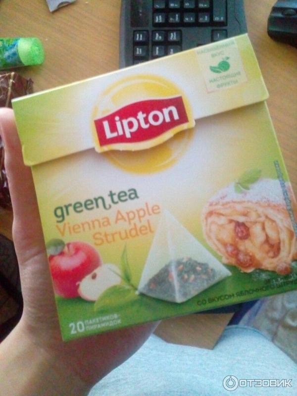 Чай зеленый Lipton со вкусом яблочного штруделя фото