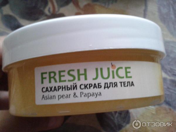 Сахарный скраб для тела Fresh Juice Азиатская груша и папайя фото