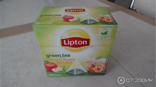 Чай зеленый Lipton со вкусом яблочного штруделя фото