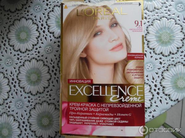 Краска для волос L'Oreal Paris Excellence 9.1 Очень светло-русый пепельный фото