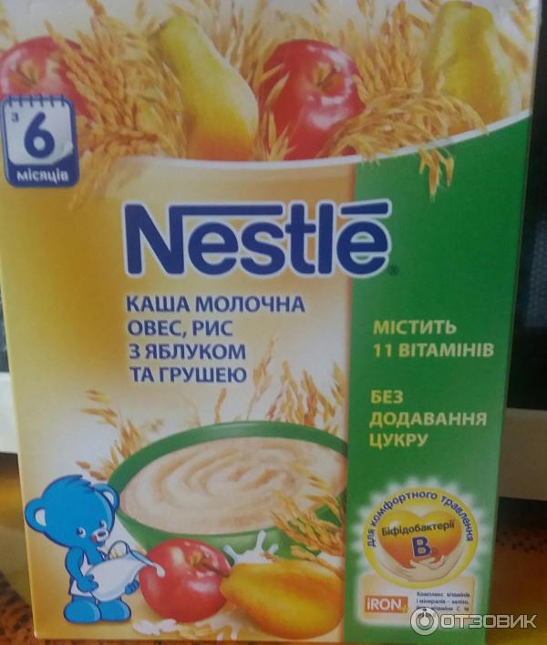 Nestle молочная каша овес, рис с яблоком и грушей фото