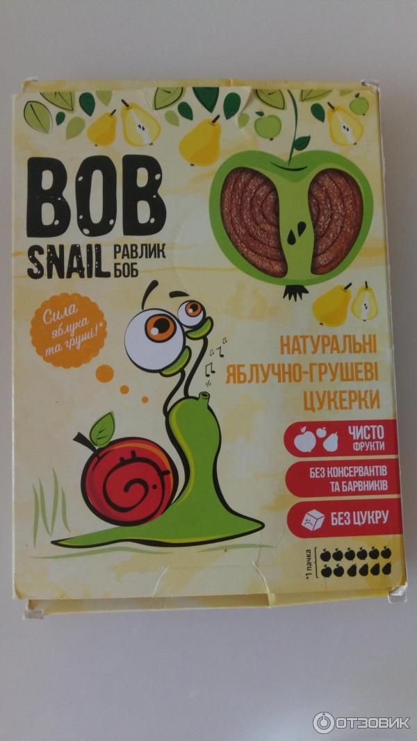 Натуральные яблочные конфеты Эко Снек Bob snail фото