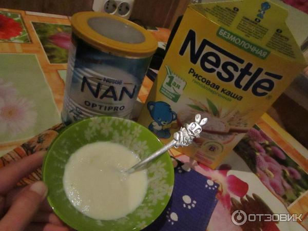 Детская безмолочная рисовая каша Nestle гипоаллергенная фото