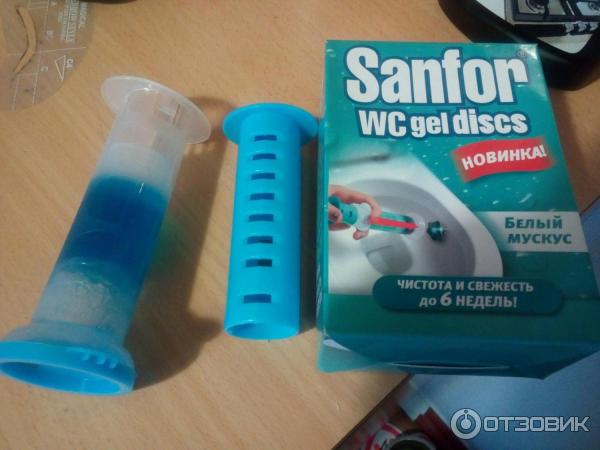 Гелевый очиститель унитаза Sanfor WC Gel Discs фото